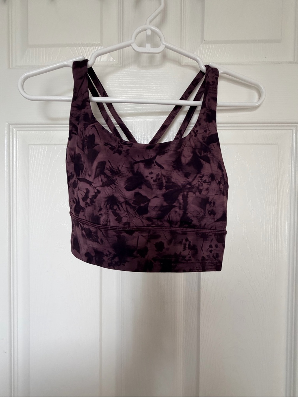 lululemon athletica Plum Floral Strappy Sports Bra